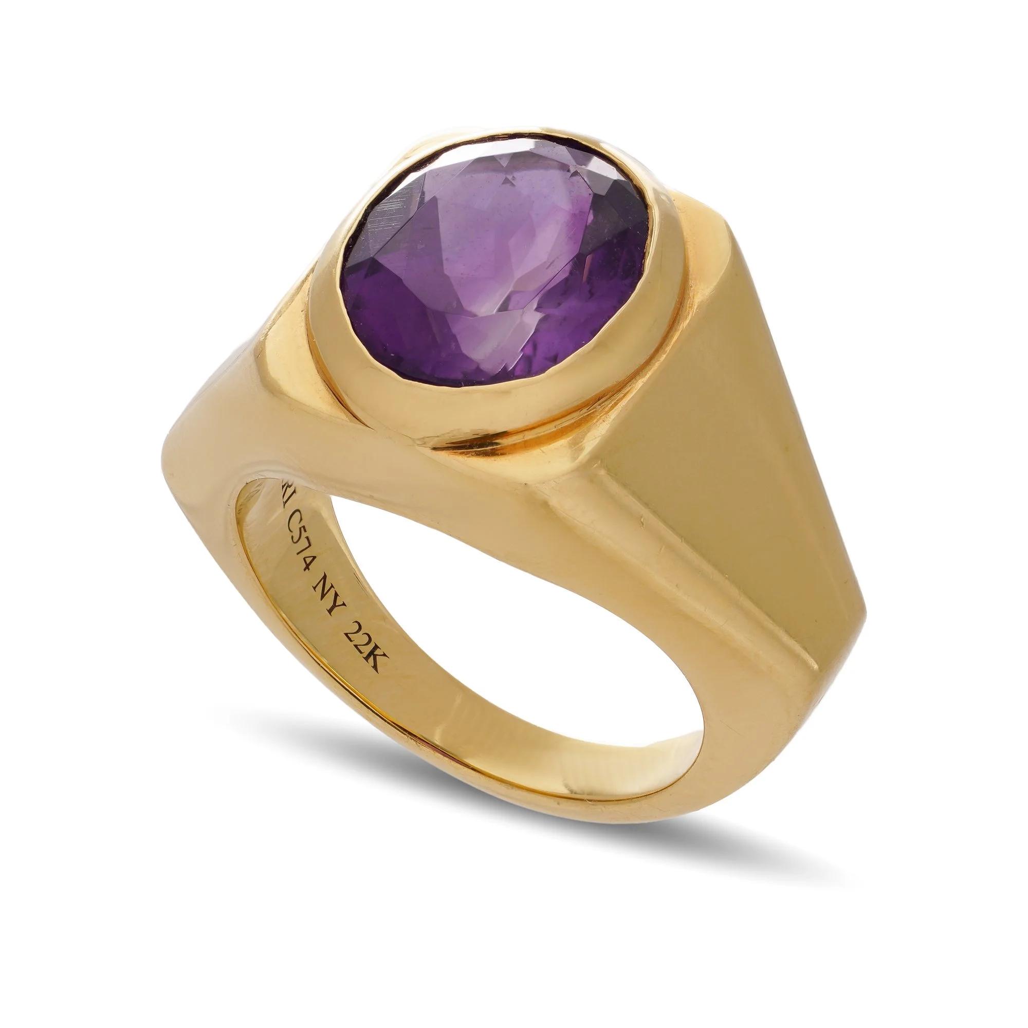 Mens yellow gold and 2025 amethyst ring